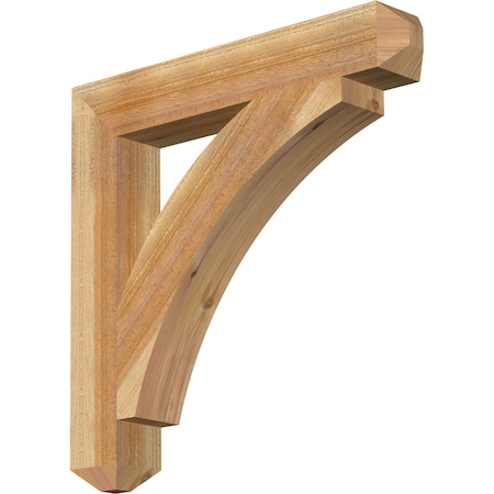 Ekena Millwork Thorton Craftsman Rough Sawn Bracket, Western Red Cedar, 4"W x 26"D x 26"H BKT04X26X26THR04RWR